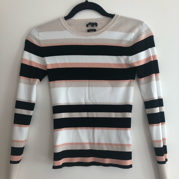 Massimo Dutti Ribbed Striped Sweater in Blk/Pnk - Picture 5 of 7